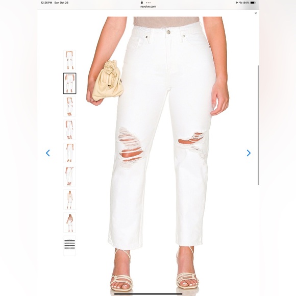 Good American Good 90’s Duster Natural Fray White • High Rise • Size 6 - Picture 5 of 6